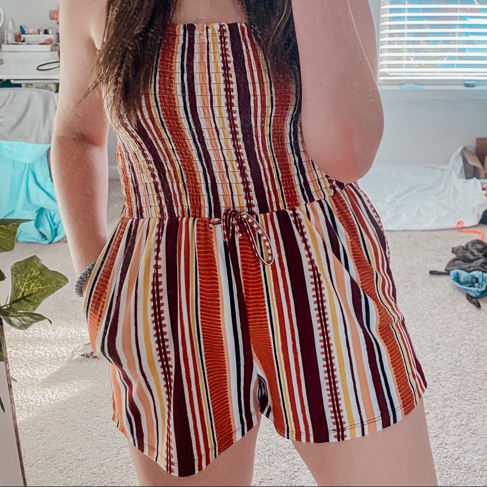stripe printed romper